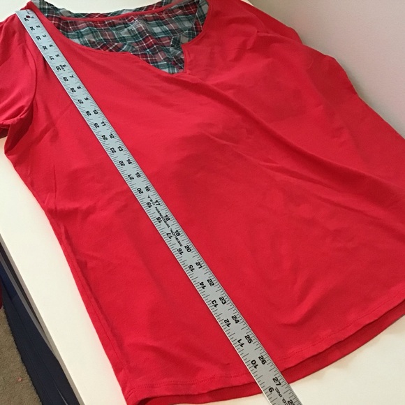 Top XL Red Plaid Trim Leisure, NWT by Sleep Sense - Picture 3 of 5